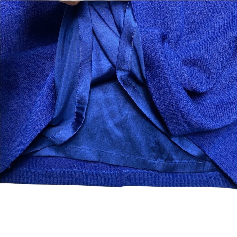St. John Blue Sheath Dress Crew Neck Midi - Picture 7 of 9